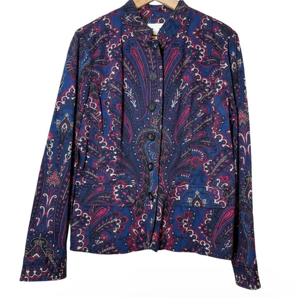 Chart her club women’s Paisley Patterned Jacket multicolor  versatile size XL